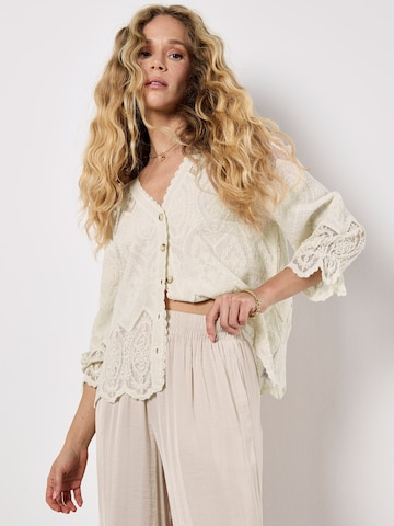 Wide Leg Pantalon Apricot en beige