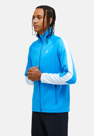 PEAK PERFORMANCE Fleece jas in Blauw: voorkant
