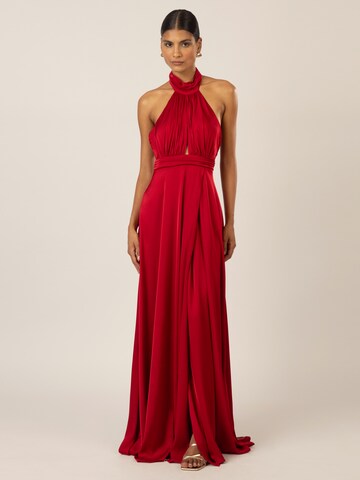 APART Langes Satin Kleid in Rot