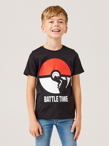 NAME IT Shirt 'Nabel Pokemon' in Zwart: voorkant