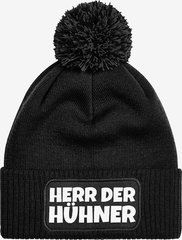 Youth Designz Beanie 'Herr der Hühner' in Black: front