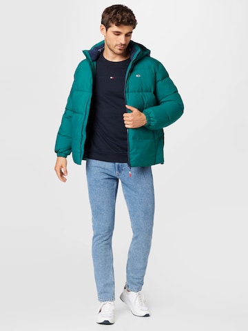 Tommy Jeans Zimska jakna | zelena barva