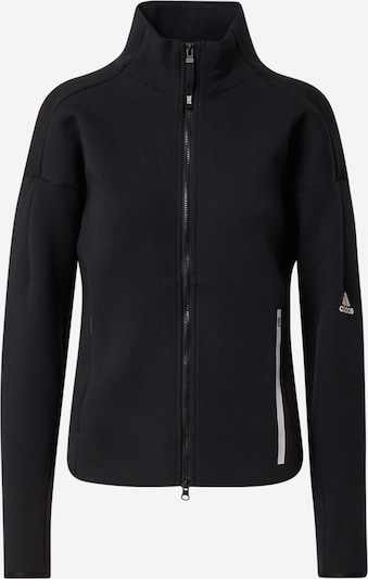 Bluză cu fermoar sport ADIDAS PERFORMANCE pe negru / alb, Vizualizare produs