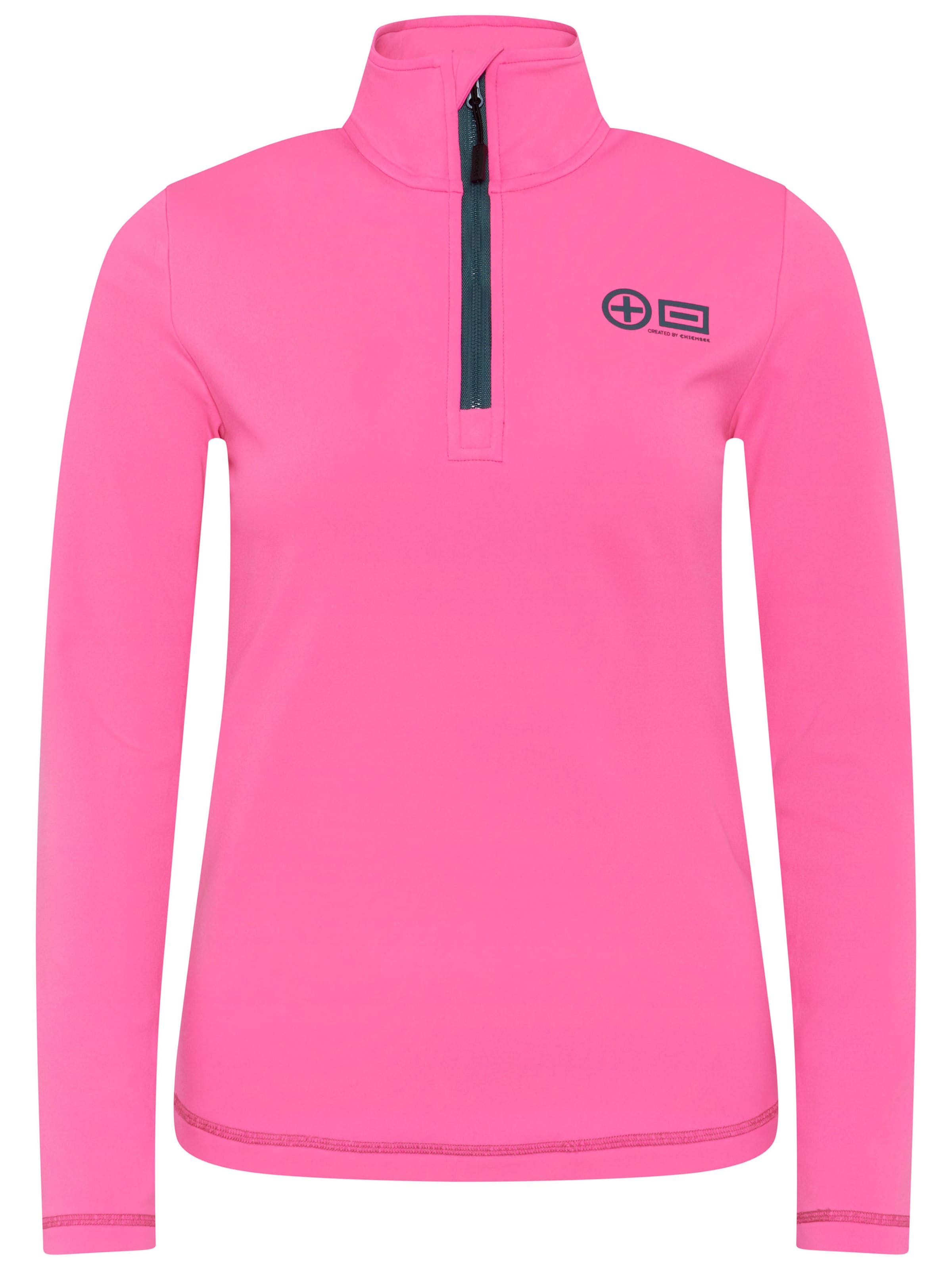 CHIEMSEE Fleecepullover ' mit auffälligem PlusMinus-Print ' in Pink: Vorderseite