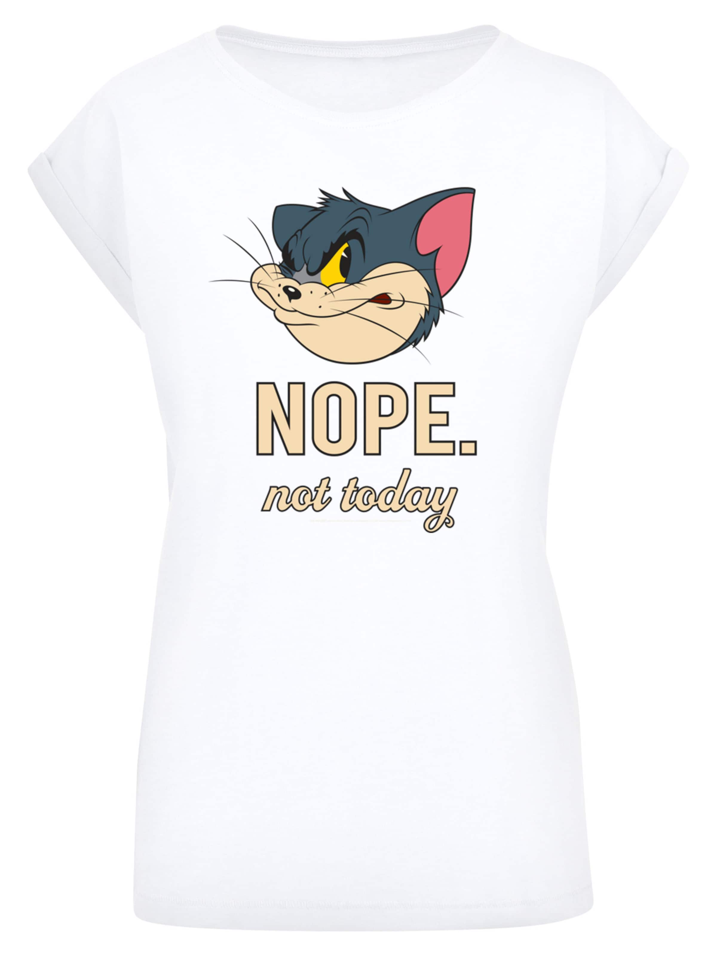 F4NT4STIC Shirt 'Tom and Jerry TV Serie Nope Not Today' in Wit: voorkant