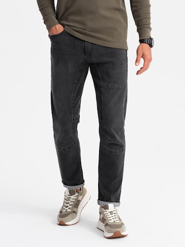 Ombre Tapered Jeans in Zwart: voorkant