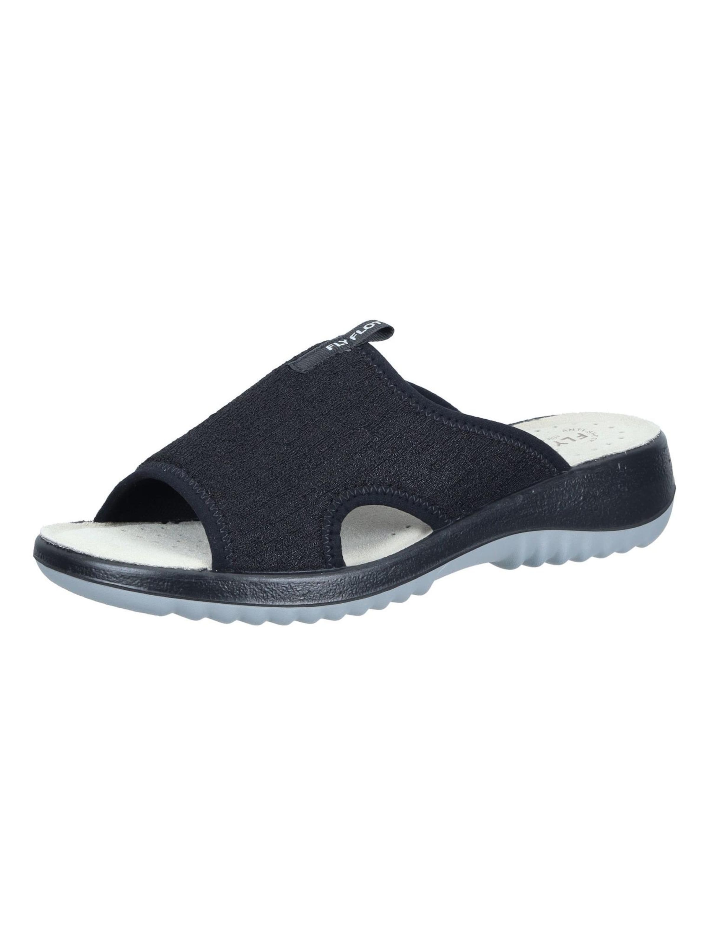 FLY FLOT Mules in Black: front