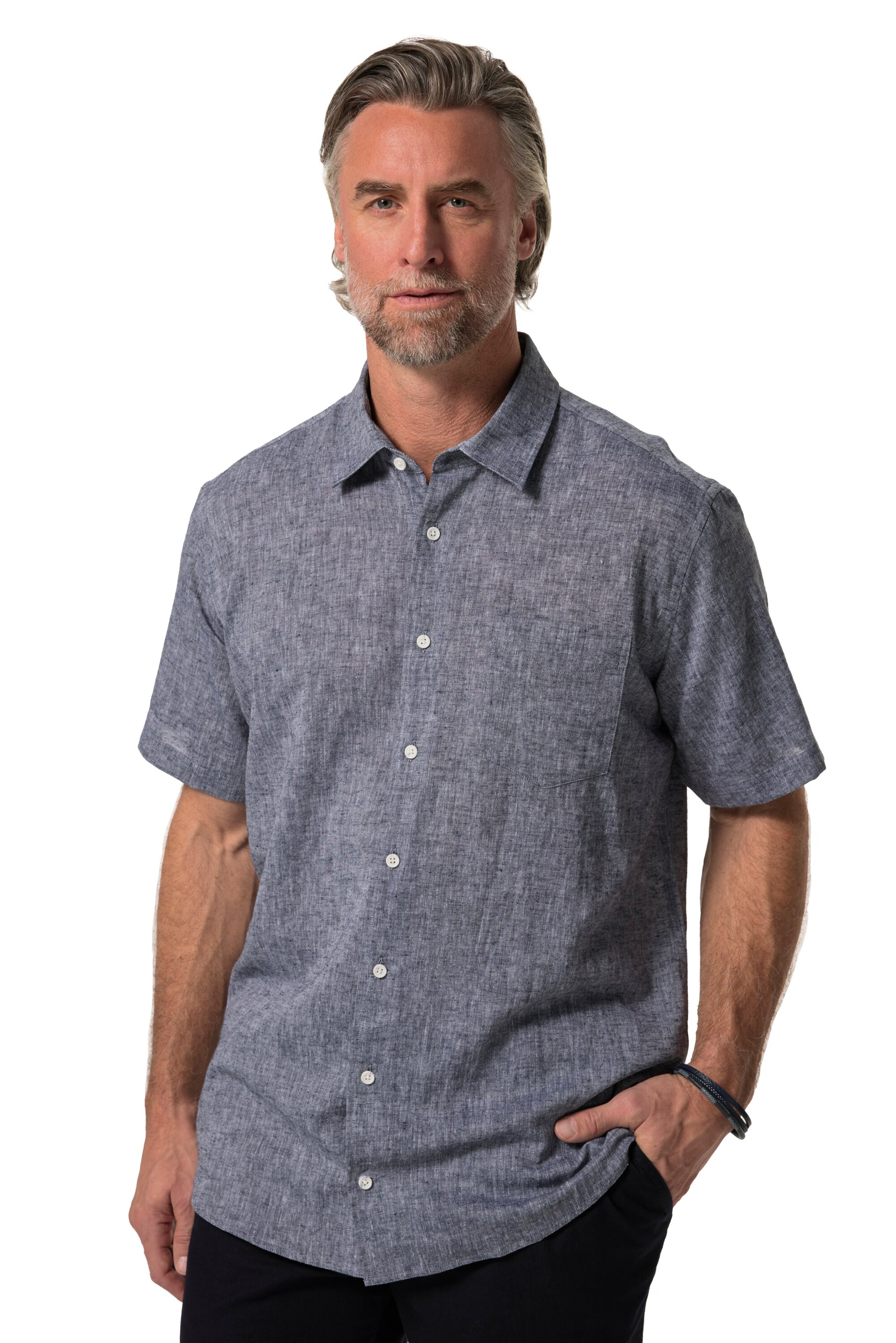 Boston Park Comfort fit Overhemd in Blauw: voorkant