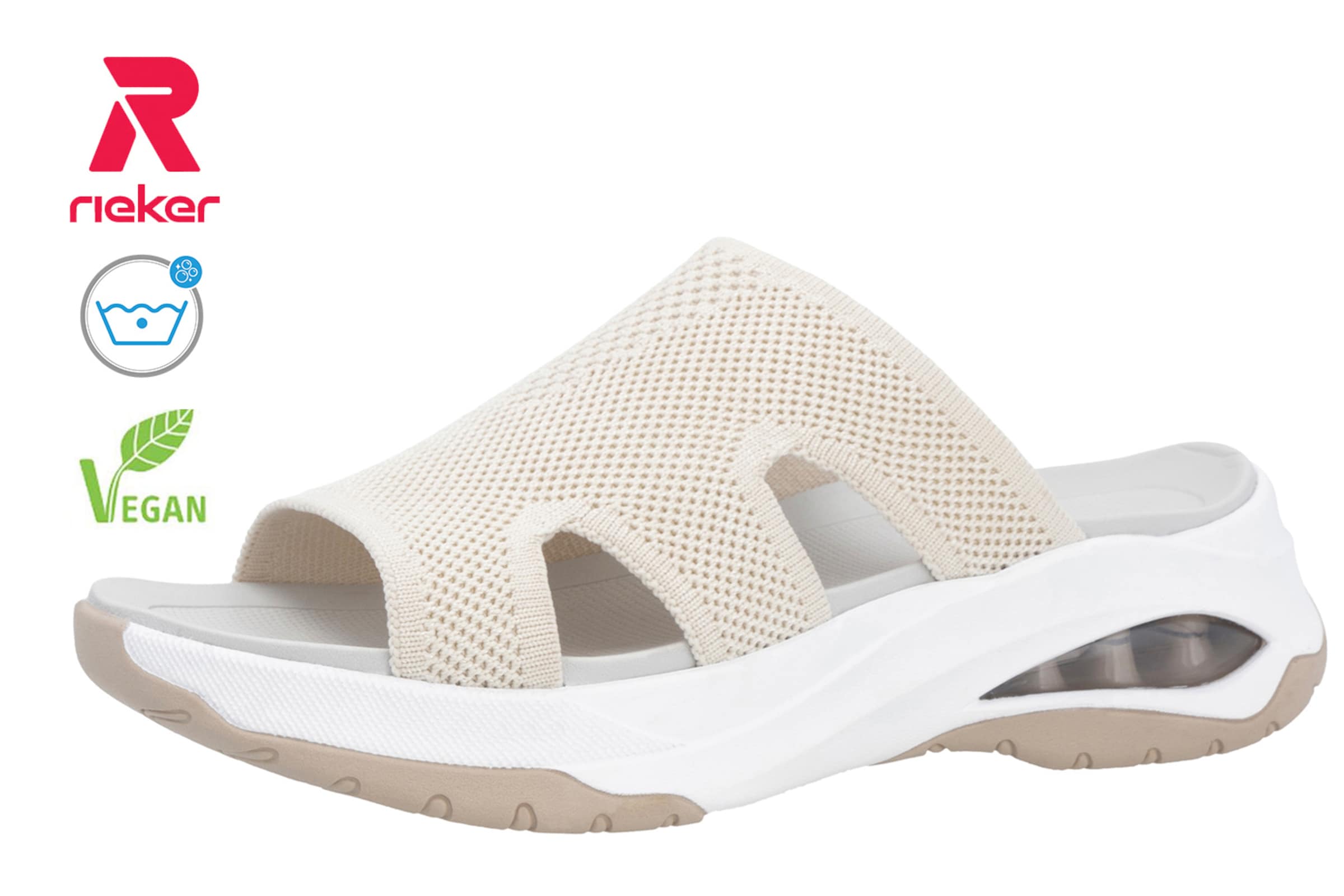 Rieker Sport Pantolette in Beige: Vorderseite