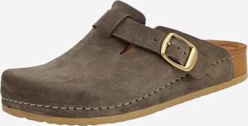 MUBB Mules in Brown: front