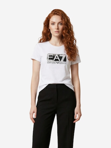 Top '7W001093 AF10373' di EA7 Emporio Armani in bianco: frontale