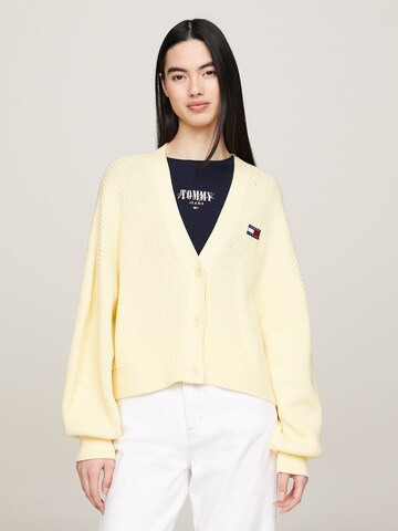 Tommy Jeans Knit Cardigan 'Essential' in Yellow: front