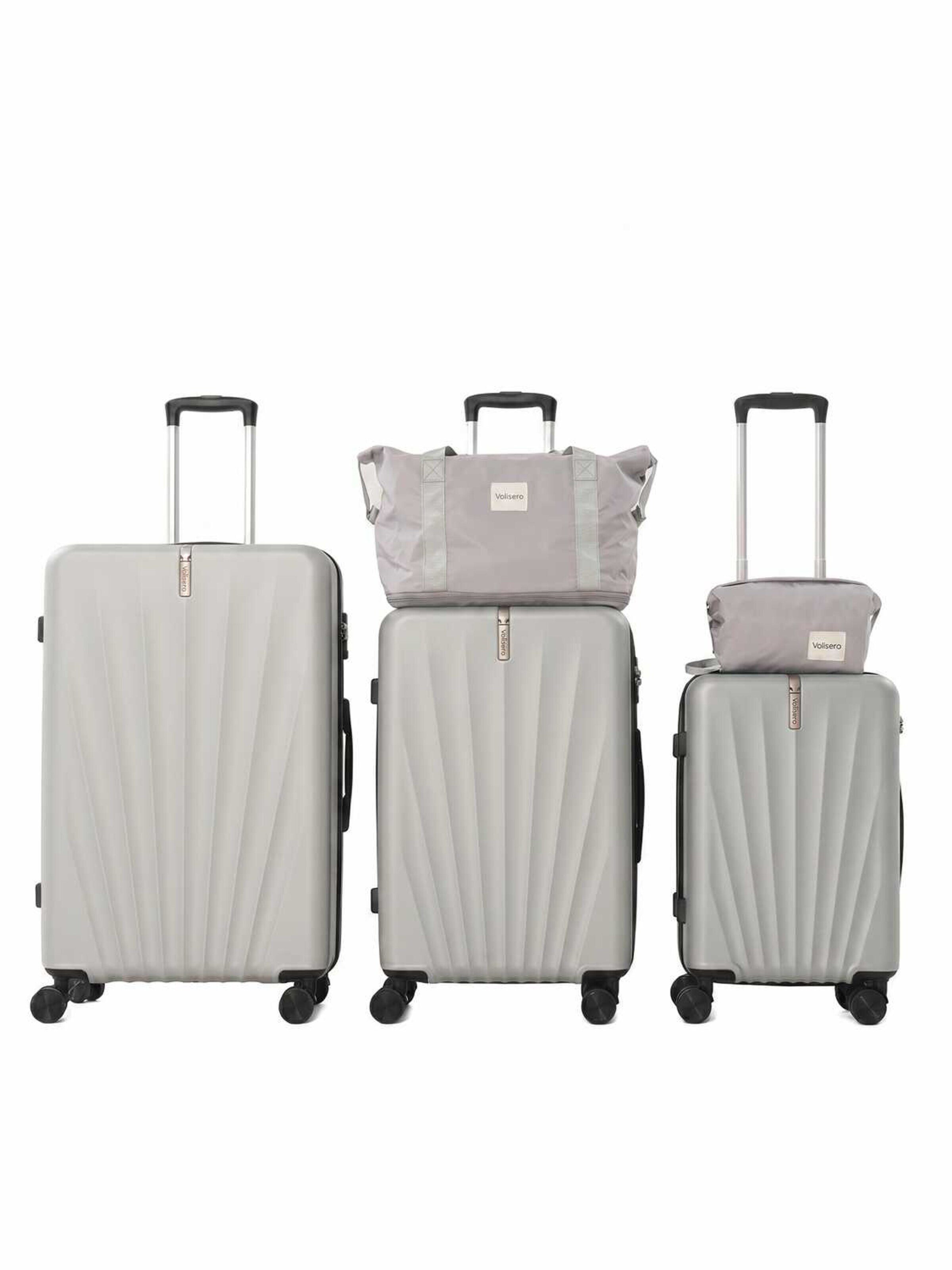 Vallsero Kofferset 'LG3 — VALLSERO Seashell 5-teiliges Kofferset'‌‌‌‌‌‌ in Grau: Vorderseite