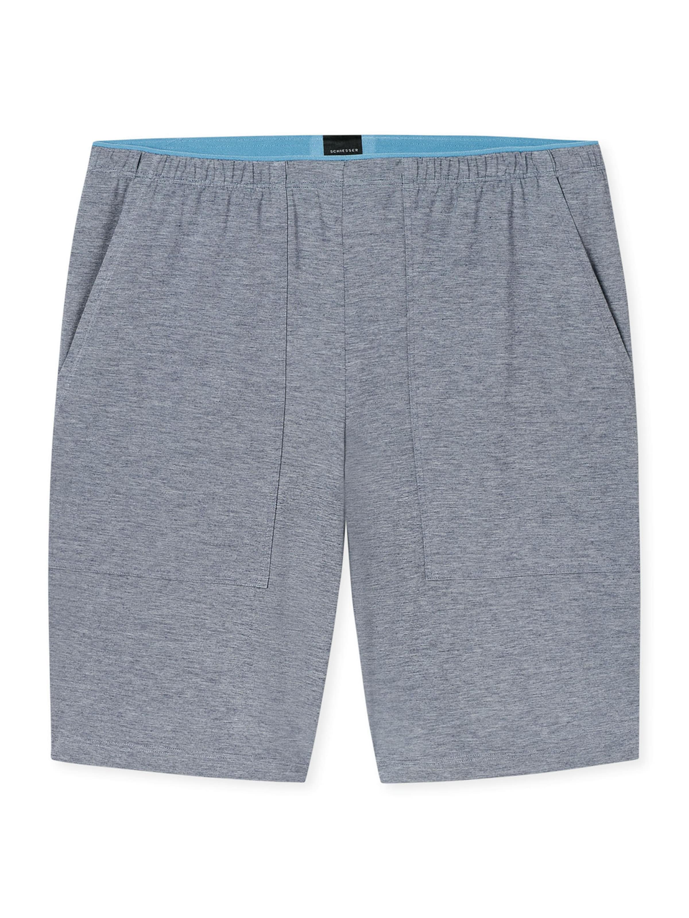 Pyjama court ' Selected Premium Jacquard ' SCHIESSER en bleu