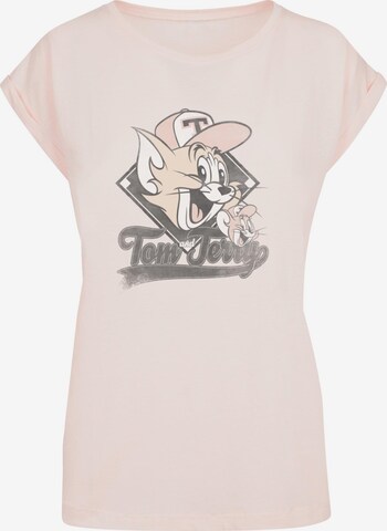 ABSOLUTE CULT Shirt 'Tom And Jerry - Baseball Caps' in Pink: front