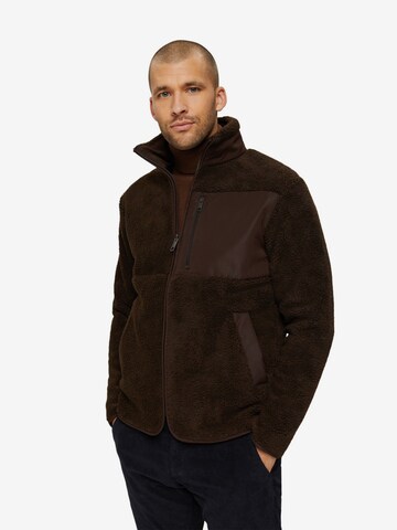 ESPRIT Fleece Jacket in Brown: front