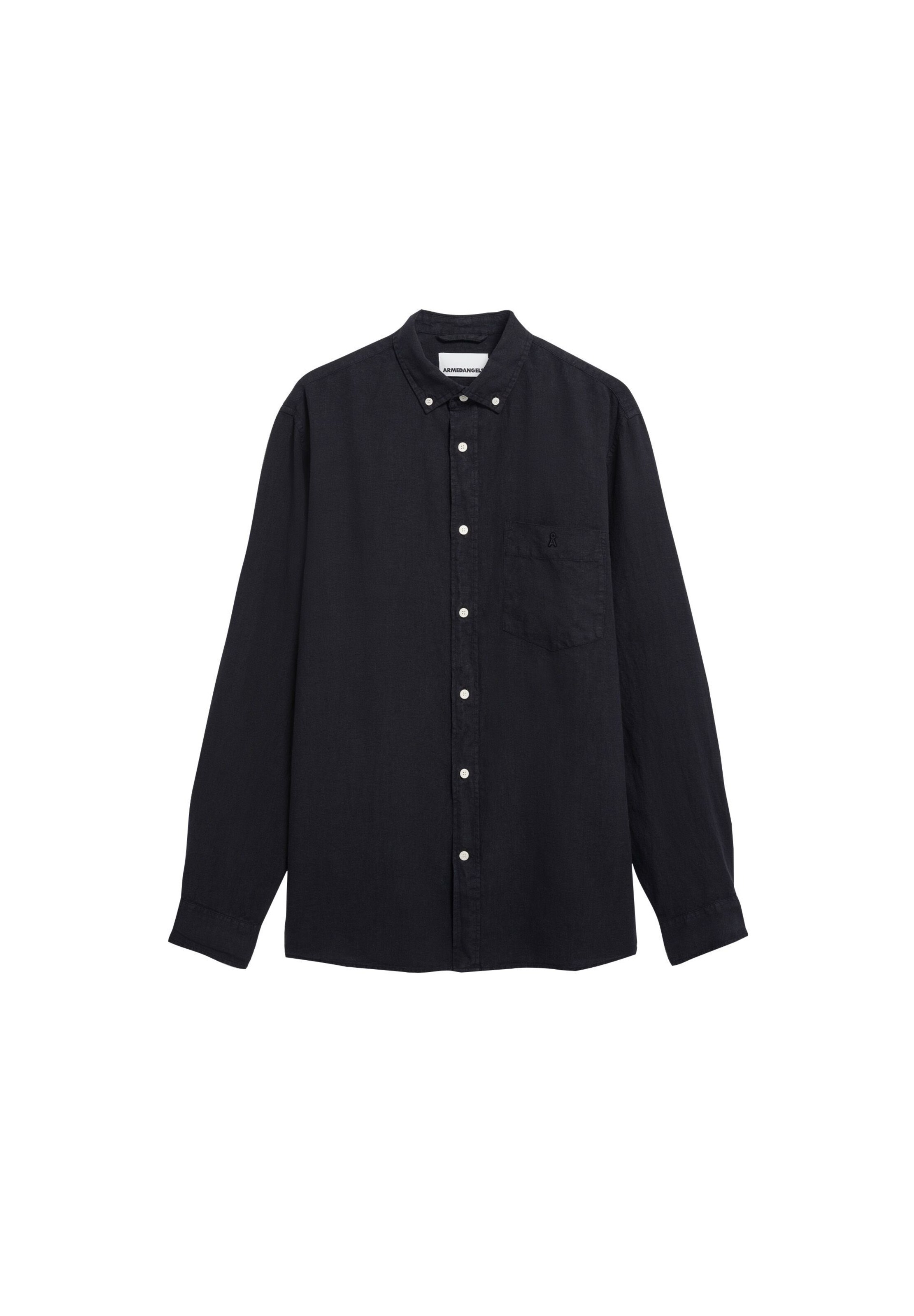ARMEDANGELS Comfort Fit Hemd in Schwarz: Vorderseite