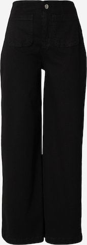 ABOUT YOU Wide Leg Farkut 'Ava' värissä musta: etupuoli