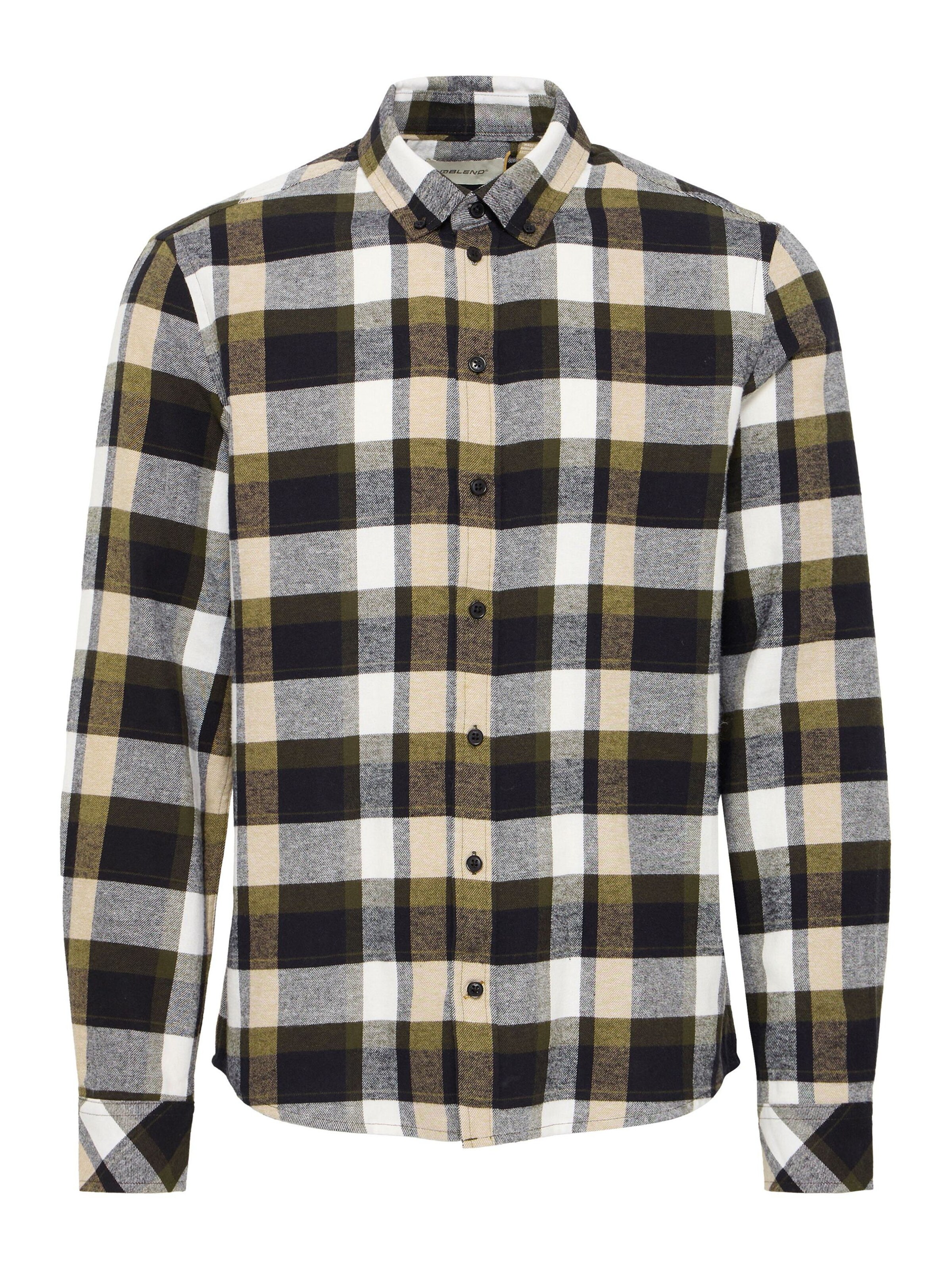 BLEND Regular Fit Hemd in Grün: Vorderseite