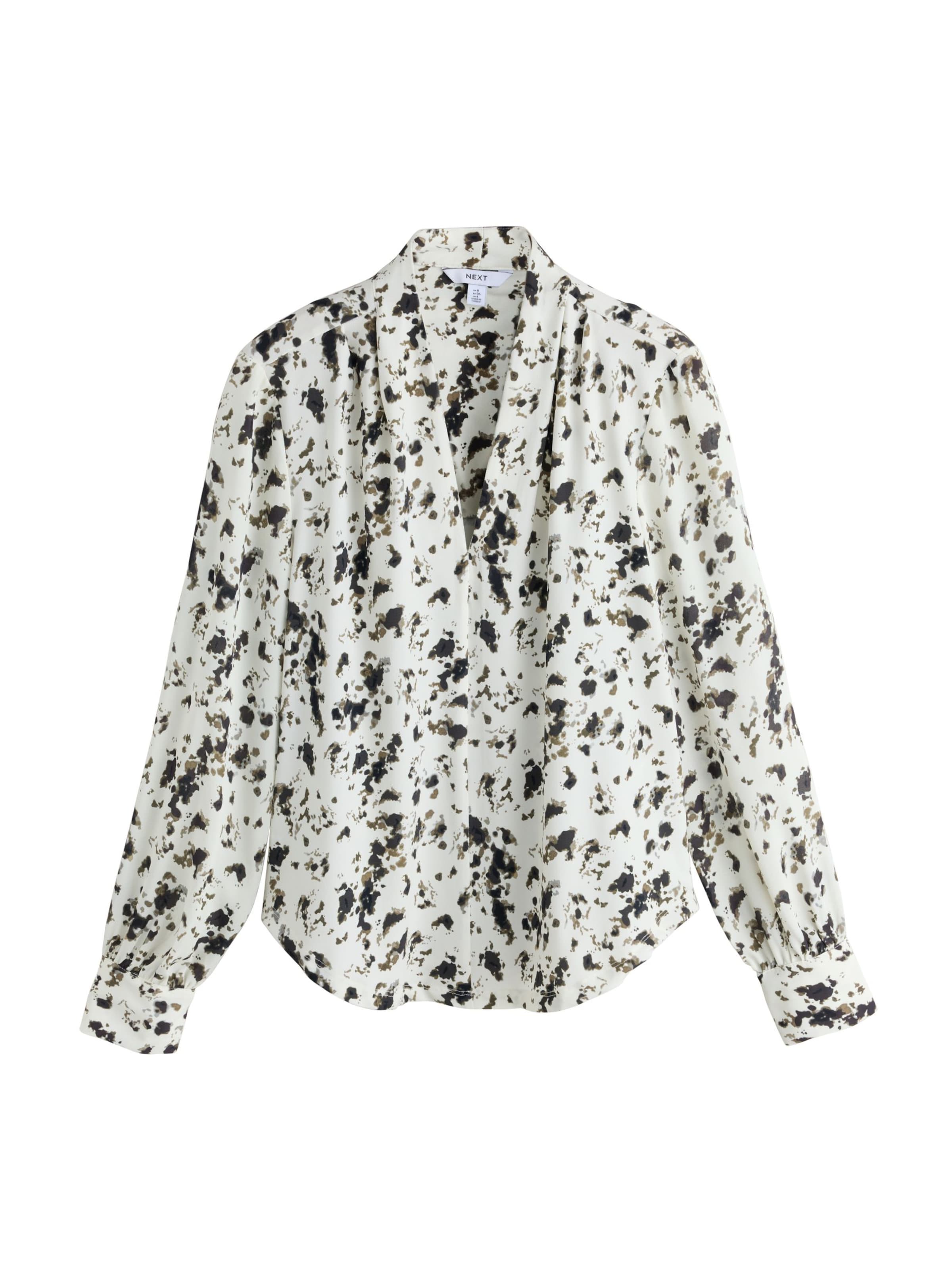 Next Blus i XXS i ecru / mörkbrun / oliv, Produktvy