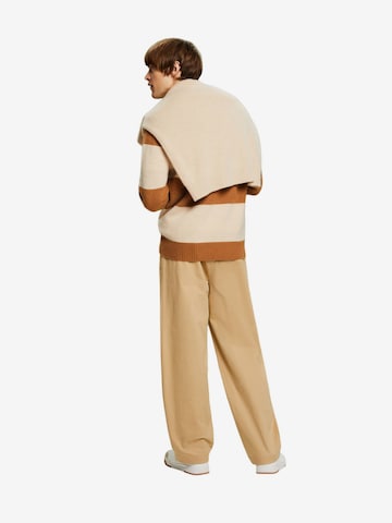 Wide Leg Pantalon à plis ESPRIT en beige