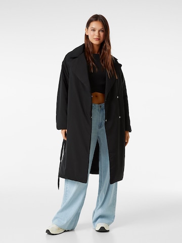 Bershka Between-Seasons Coat in Black