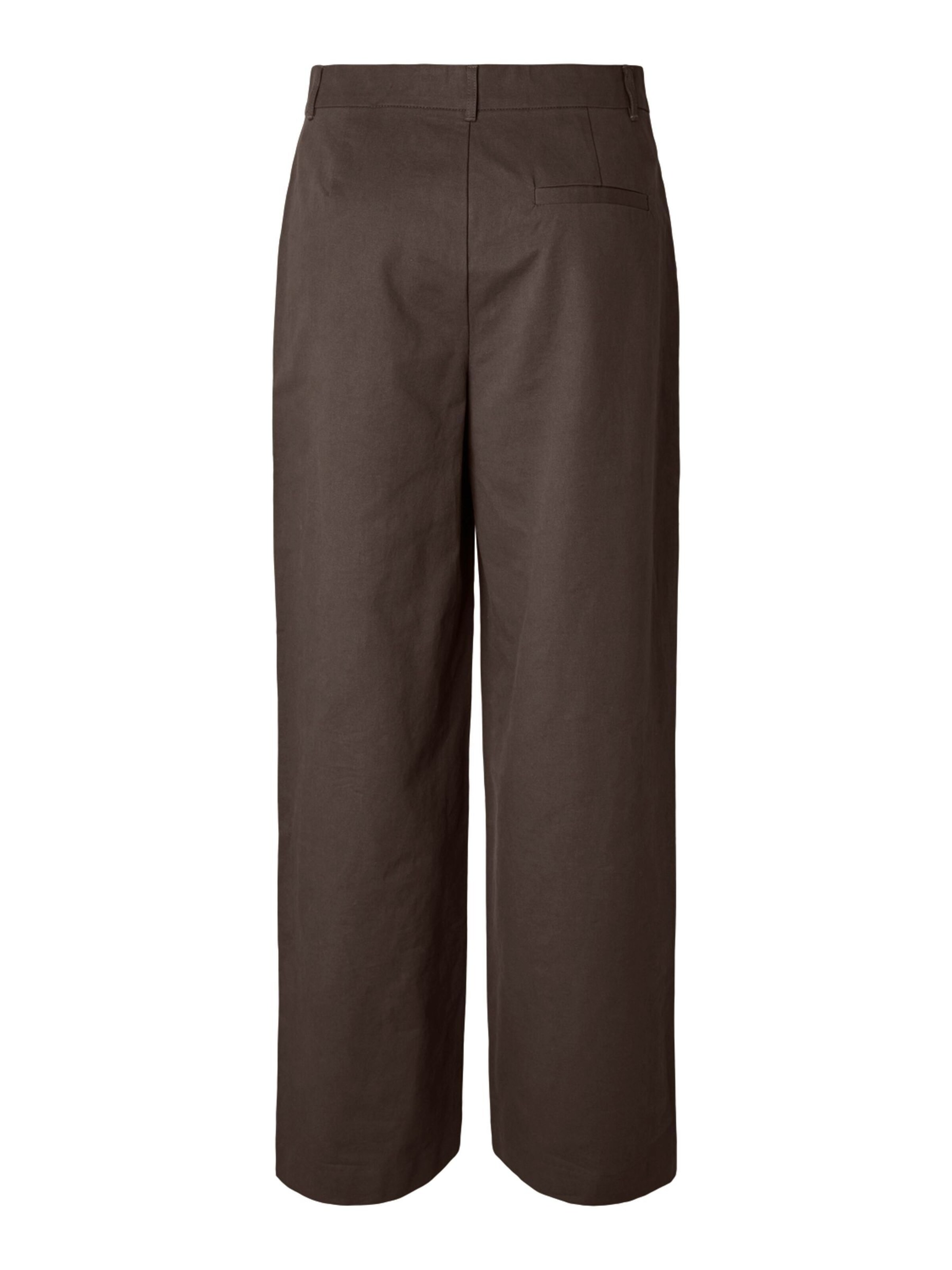 PIECES Wide leg Broek 'PCTea' in Bruin