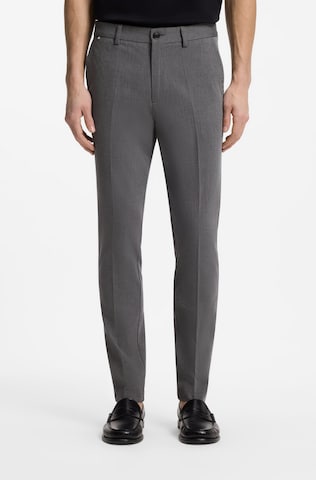 BOSS Slim fit Pleated Pants 'H-Kaiton' in Grey: front