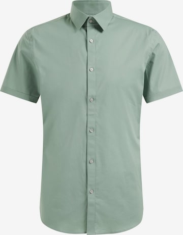 WE Fashion Button Up Shirt in Green: front