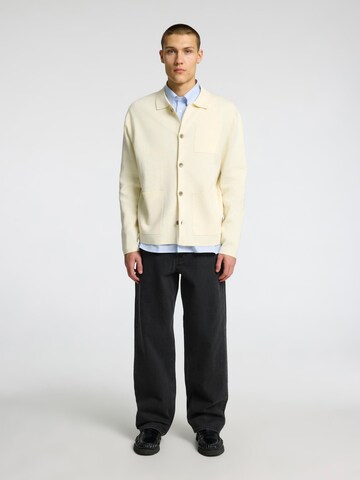 SELECTED HOMME Knit cardigan in White
