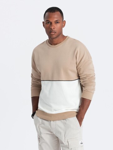 Sweat-shirt Ombre en beige