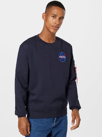 ALPHA INDUSTRIES Regular Fit Sweatshirt 'Space Shuttle' in Blau: predná strana