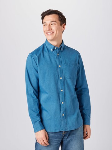 SELECTED HOMME Regular fit Button Up Shirt 'Rick' in Blue: front