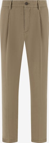 Boggi Milano Slim fit Pleat-front trousers in Grey: front