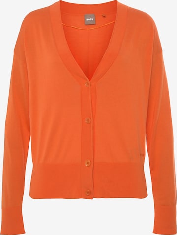 BOSS Orange Knit Cardigan 'Fedasa' in Orange: front