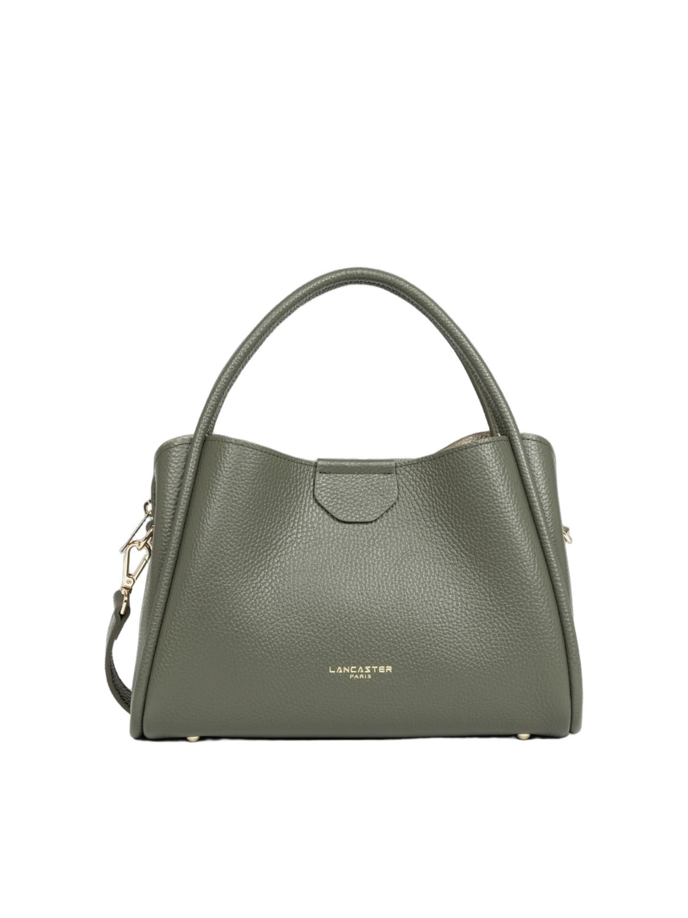 LANCASTER Paris Handtas 'Lancaster Sac à main Aimantée M Ida Double Cuir Kaki Fumé' in Groen: voorkant