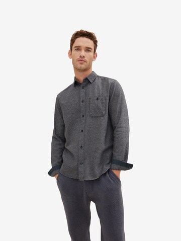 TOM TAILOR Regular fit Button Up Shirt 'Grindle Flannel' in Blue: front