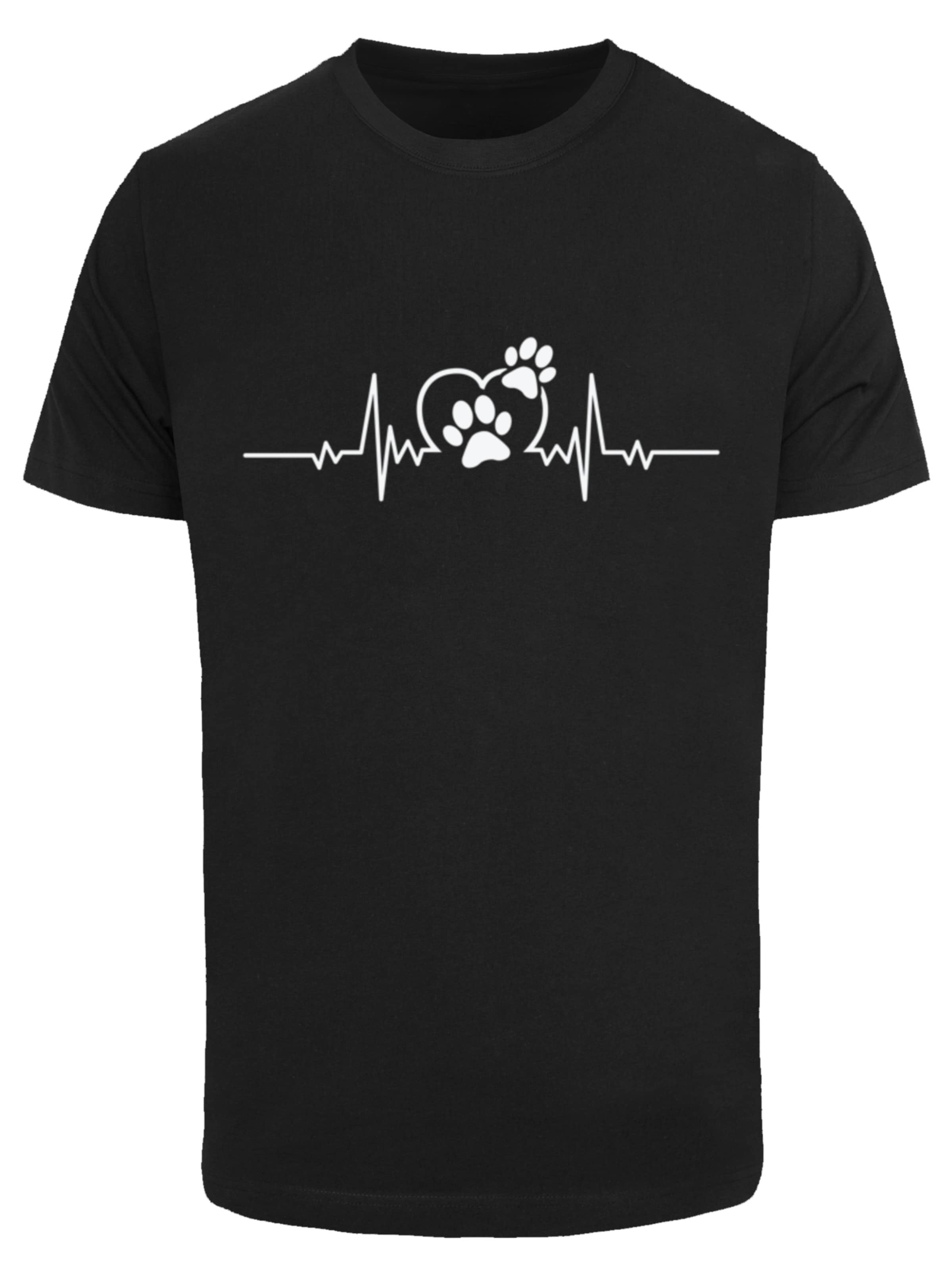 T-Shirt 'Heartbeat Dog Love' F4NT4STIC en noir : devant