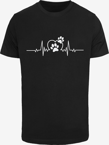 T-Shirt 'Heartbeat Dog Love' F4NT4STIC en noir : devant