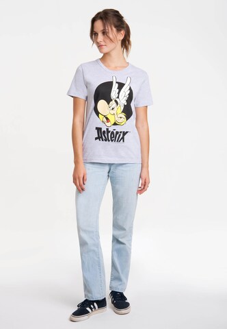 LOGOSHIRT Shirt 'Asterix der Gallier - Asterix Portrait' in Grey