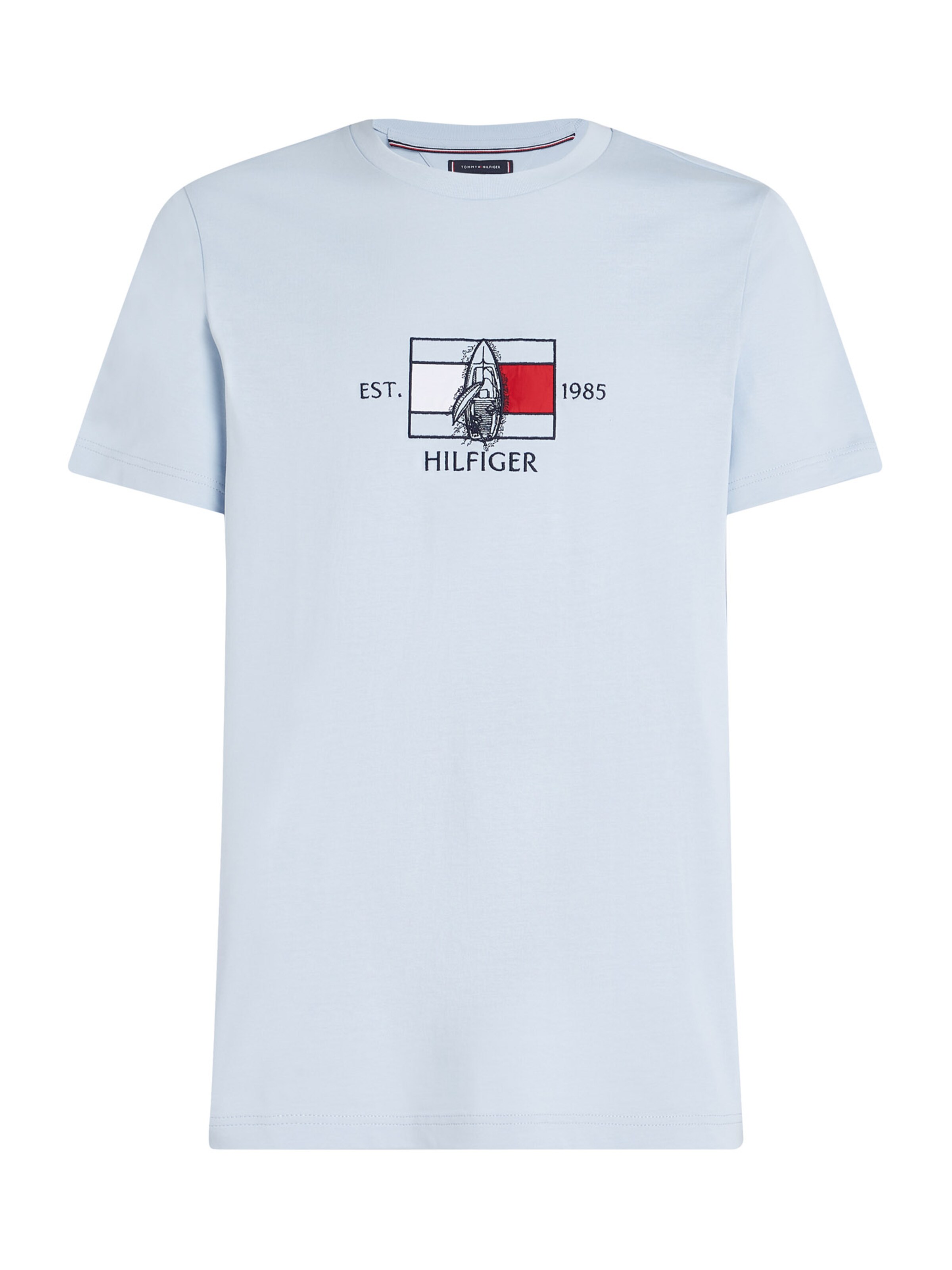 TOMMY HILFIGER Shirt in de kleur Duifblauw / Rood / Zwart, Productweergave