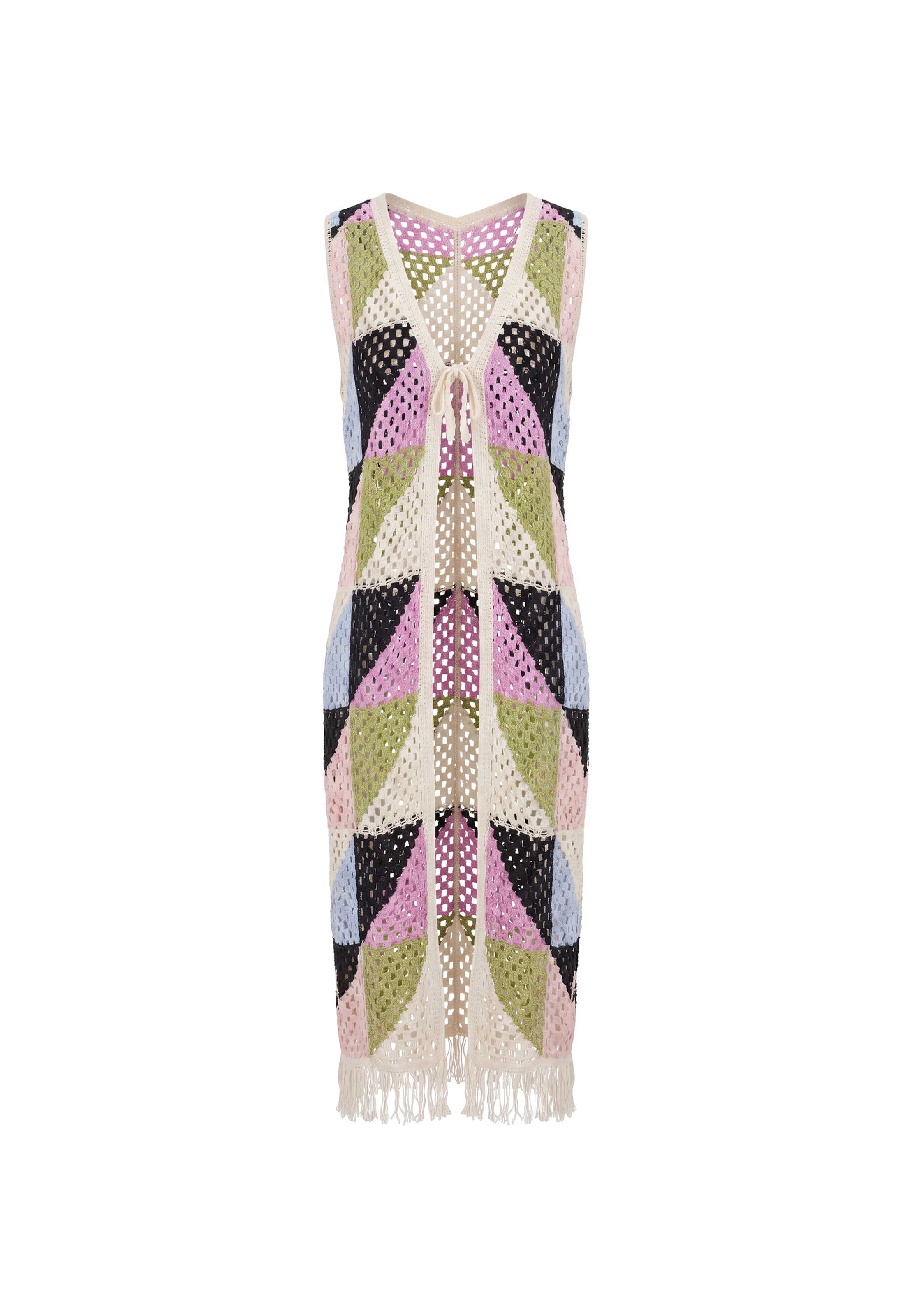 IZIA Gebreide mantel 'Boho' in Beige: voorkant