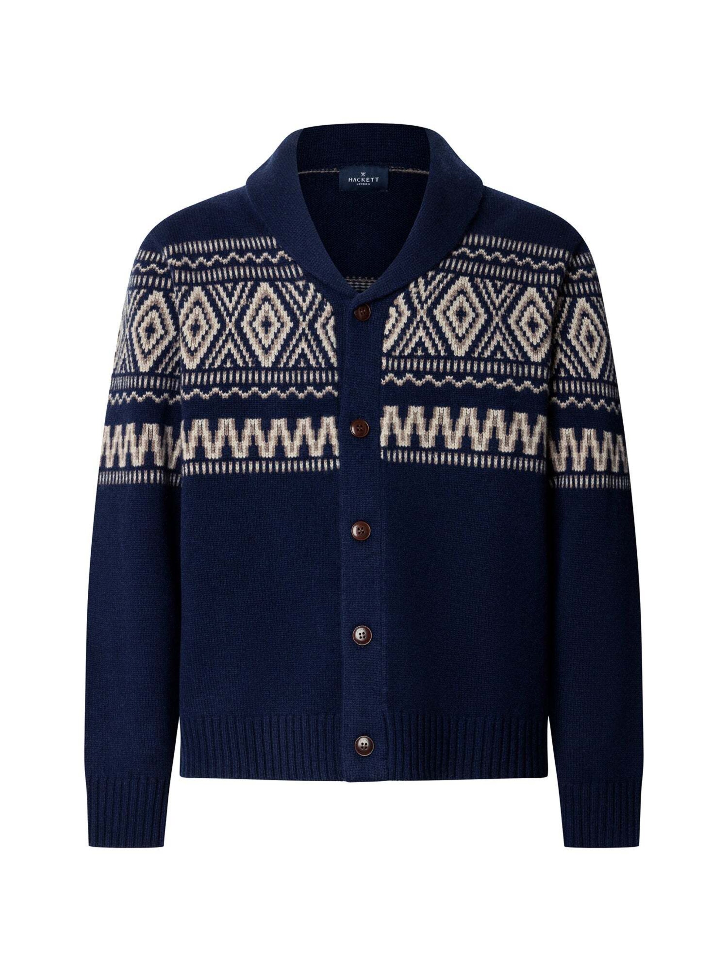 Hackett London Gebreid vest in Blauw: voorkant