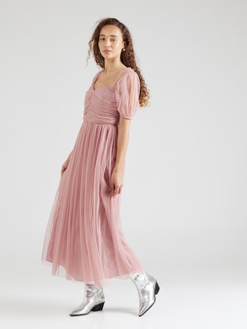 Maya Deluxe Evening Dress in Pink: front