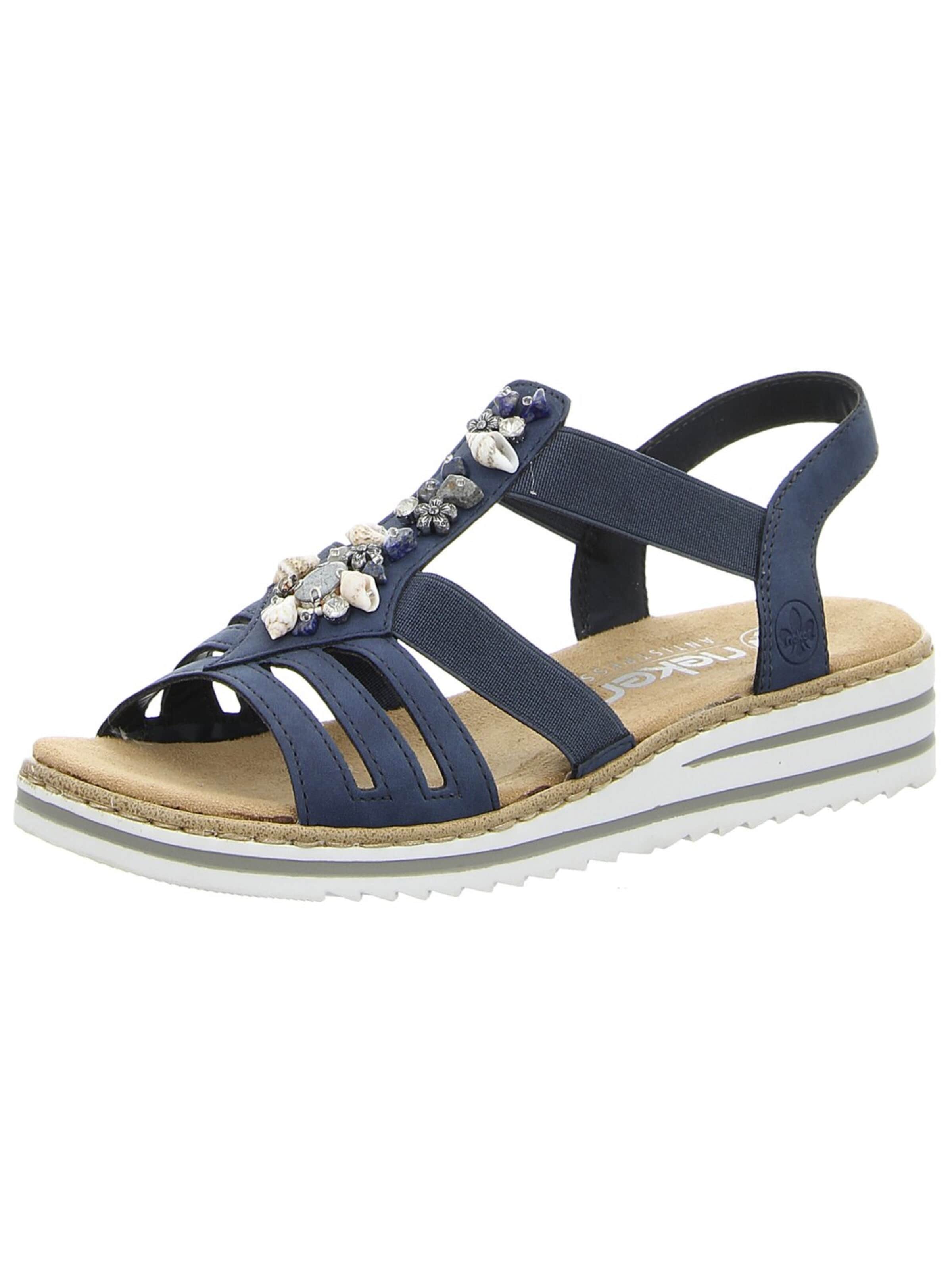 Rieker - Sandalias 'Sandalette Damen V0649-14 Kunststoff (Synthetik) in blau' en azul: frente