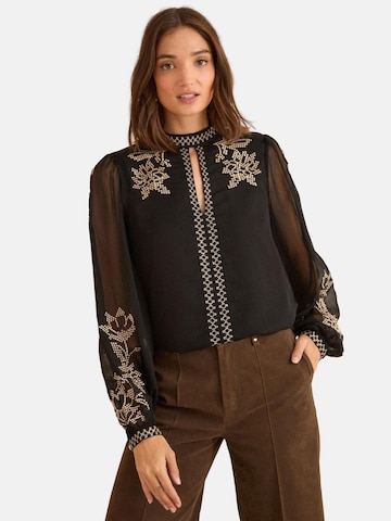 love & roses Bluse in Schwarz: Vorderseite