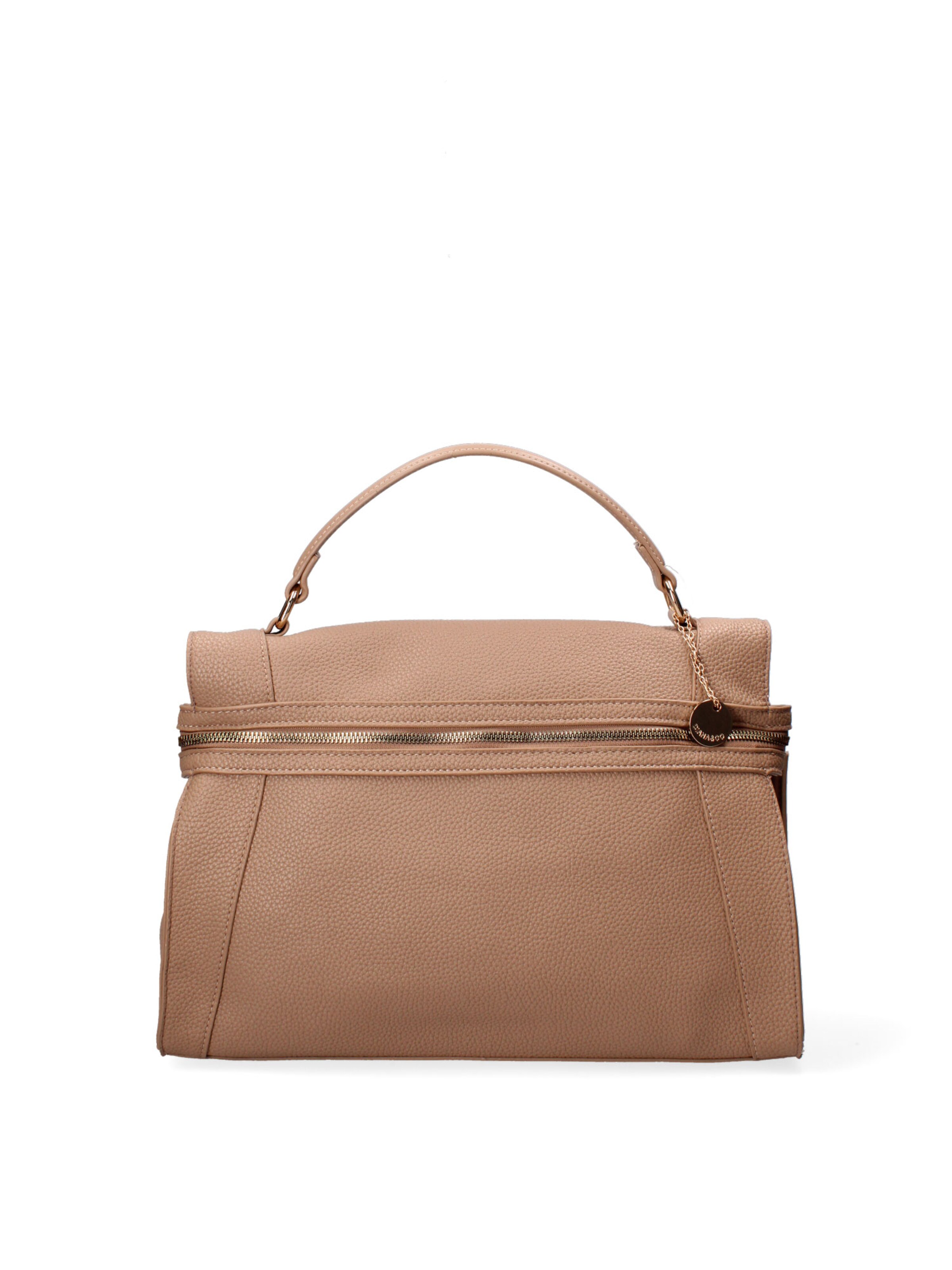 Borsa a mano 'Borsa a Mano Donna Ecopelle - Zip e Tracolla Rimovibile' di Diana&Co. in marrone: frontale