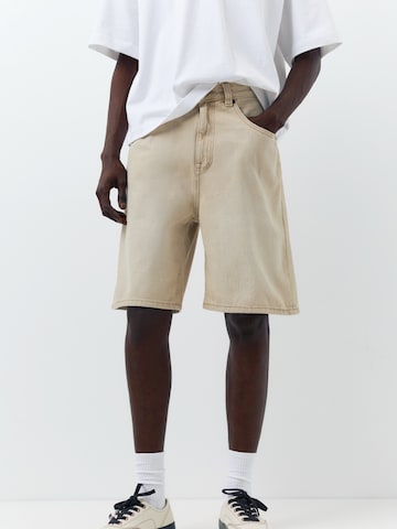 Pull&Bear Baggy Jeans in Beige: front