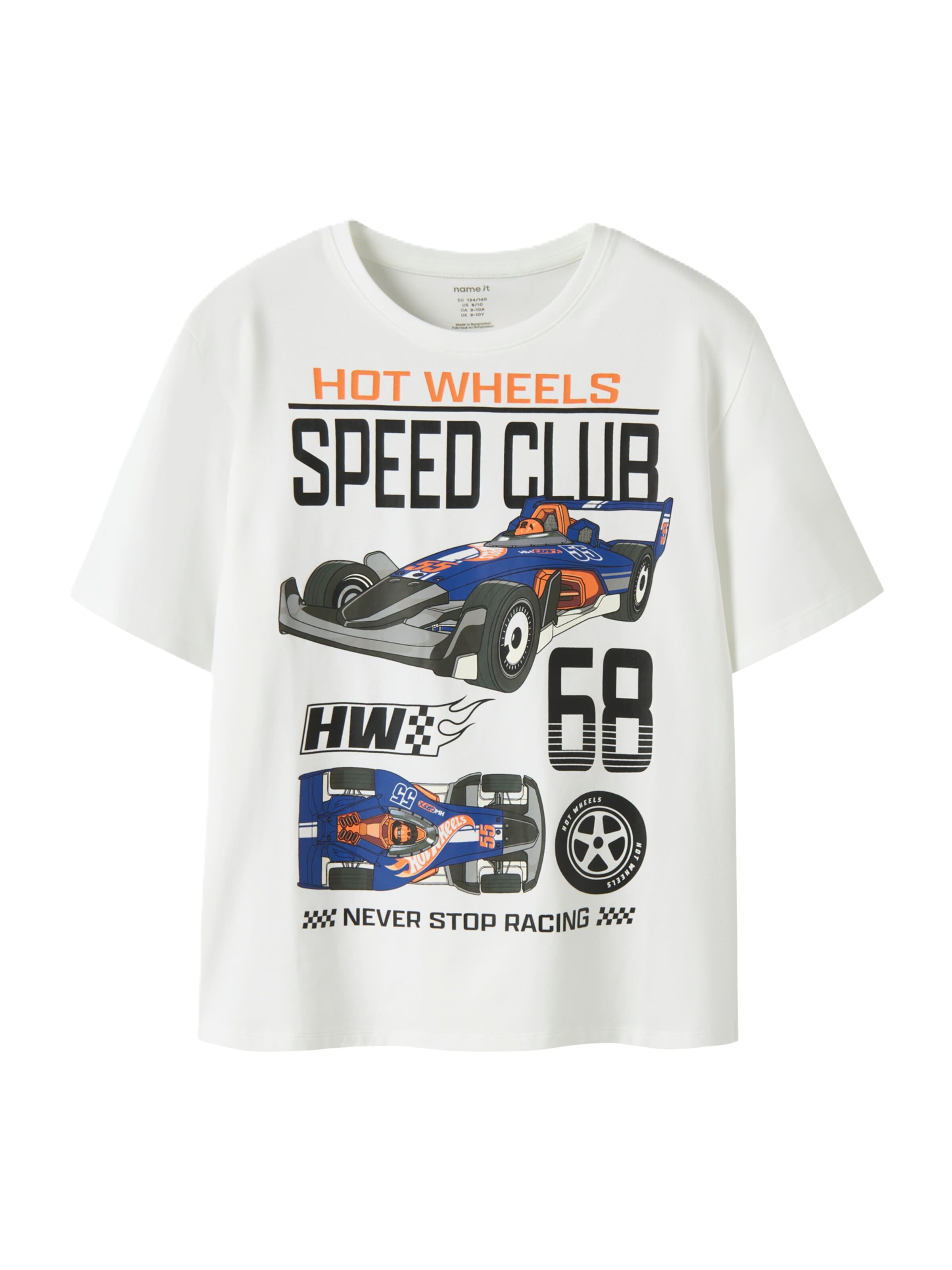 balts NAME IT T-Krekls 'NKMSIDDI HOTWHEELS': no priekšpuses