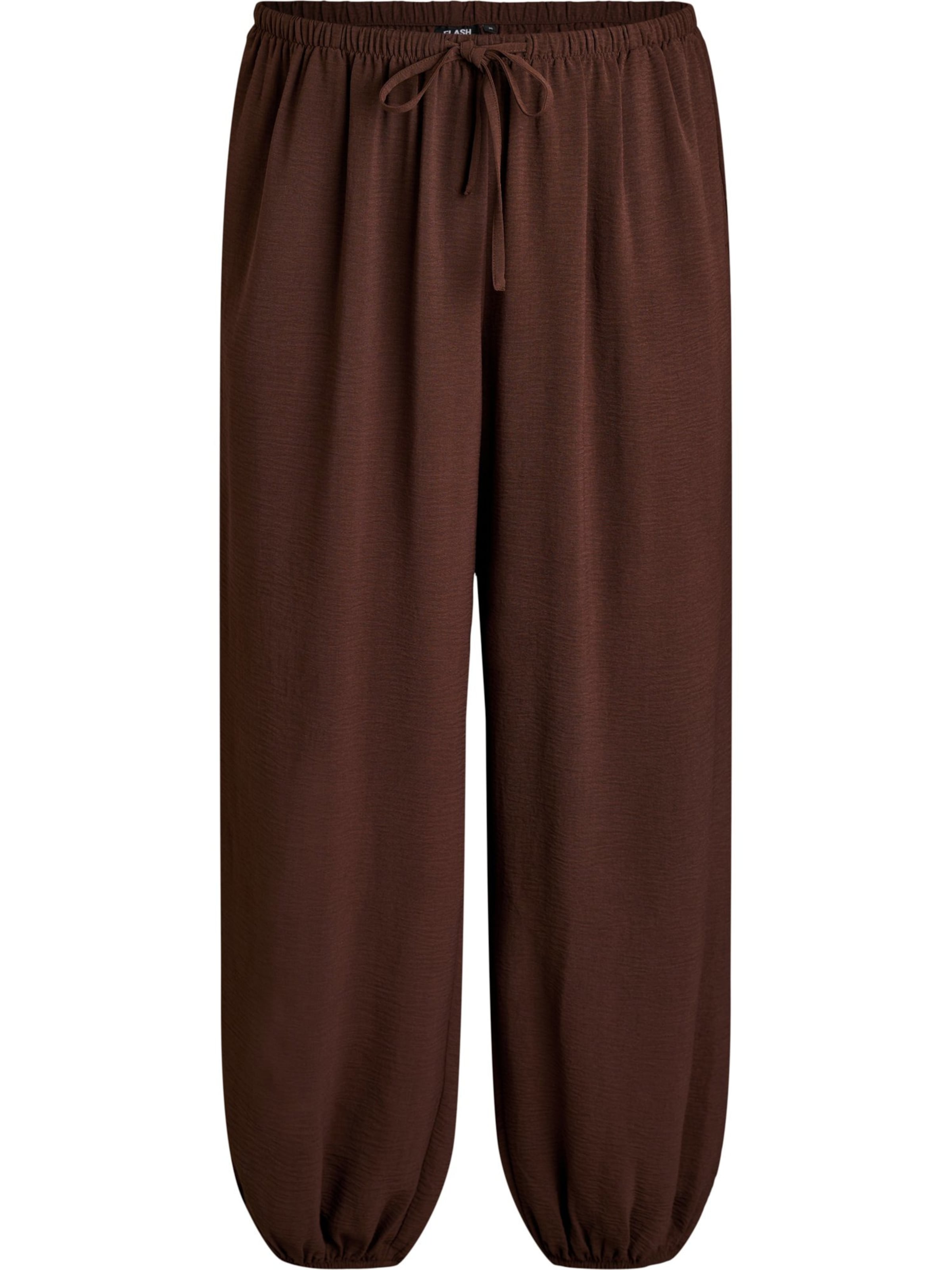 Loosefit Pantaloni 'FLKIKKA' di Zizzi in marrone: frontale